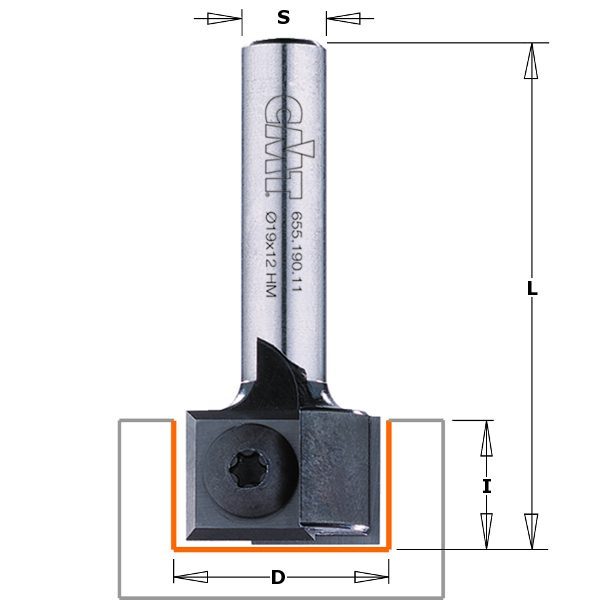 Frese CMT per scanalature a V con coltelli reversibili (90°) 665.170.11